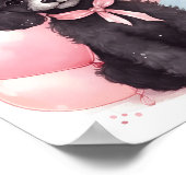 可愛い黒プードルウォーター色動物愛護犬 ポスター (角)