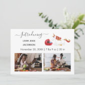 可愛い黒ベビー写真誕生ユニコーン 案内状 (スタンド正面)