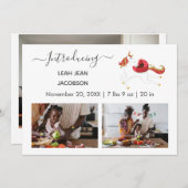 可愛い黒ベビー写真誕生ユニコーン 案内状 (正面/裏面)