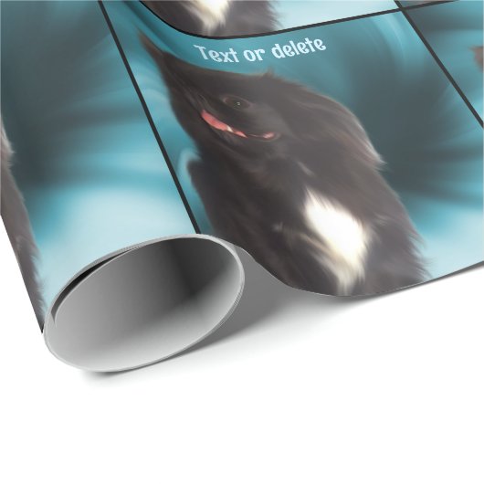 可愛い黒ペキンパーソナライズされたグ ラッピングペーパー (ロールコーナー)