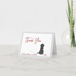 可愛い黒ラブラドール犬パーソナライズボーン サンキューカード