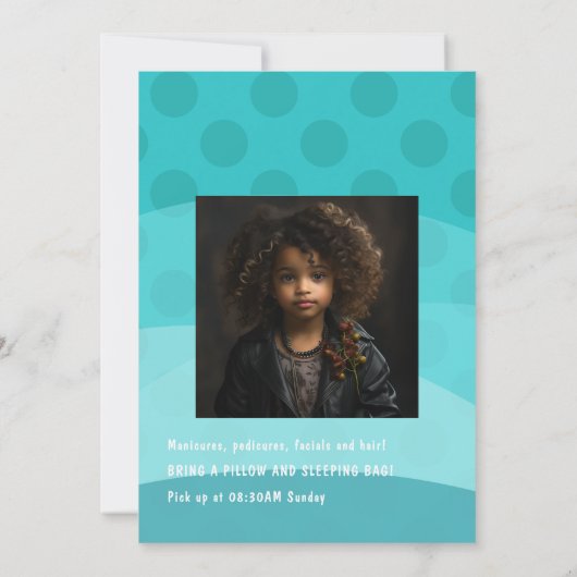 可愛い黒人少女スパお泊り誕生日パーティー写真 招待状