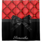 可愛い黒弓 シャワーカーテン (正面)