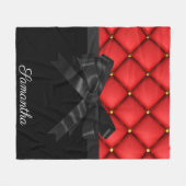 可愛い黒弓 フリースブランケット (正面(横))