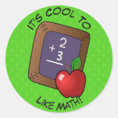 可愛い黒板とApple Math School ラウンドシール (正面)