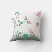 可愛い黒板木版虫ホワイトクッション クッション (裏面)