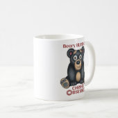 可愛い黒熊、クマ賛美イ・キリスト コーヒーマグカップ (正面右)