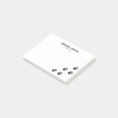 可愛い黒犬の足跡 – パーソナライズされた ポストイット (アングル)