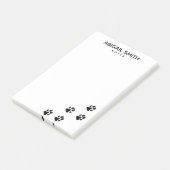 可愛い黒犬の足跡 – パーソナライズされた ポストイット (アングル)