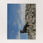 可愛い黒犬ムットラボShefried写真写真 ジグソーパズル (縦)