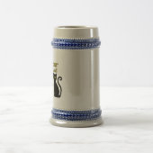 可愛い黒猫おもしろいと金ゴールド文字 ビールジョッキ (中央)