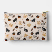 可愛い黒猫かぼちゃハロウィーンパターン アクセサリーポーチ (裏面)