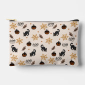 可愛い黒猫かぼちゃハロウィーンパターン アクセサリーポーチ (正面)