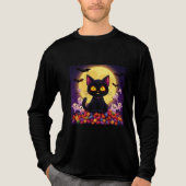 可愛い黒猫が好き？ハロウィーンの夜に輝く トライブレンドＴシャツ (正面)