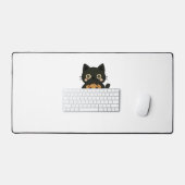 可愛い黒猫が飼いハロウィーンのカボチャのちょうちんかぼちゃ – Ka デスクマット (キーボード&マウス)