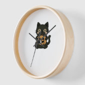 可愛い黒猫が飼いハロウィーンのカボチャのちょうちんかぼちゃ – Ka 壁時計 (傾斜)