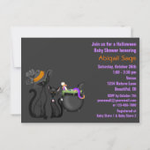 可愛い黒猫とカルドレン赤ちゃんシャワー 招待状 (裏面)