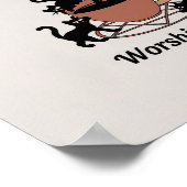 可愛い黒猫とコーヒー礼拝子猫 ポスター (角)