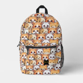 可愛い黒猫のオレンジ猫の子猫ペット柄 プリントバックパック (正面)