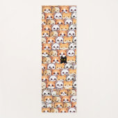 可愛い黒猫のオレンジ色の猫ペット継ぎ目なし柄 ヨガマット (正面)