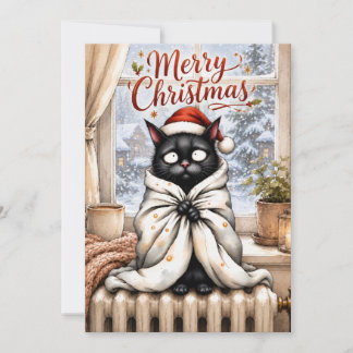 可愛い黒猫のクリスマスカード – 愛猫家のためのホッコリするデザイン シーズンカード