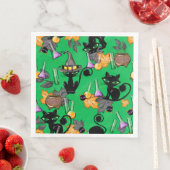 可愛い黒猫のグリーンハロウィン (インサイチュ)