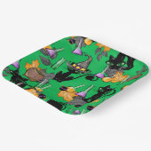 可愛い黒猫のグリーンハロウィン ペーパープレート (傾斜あり)