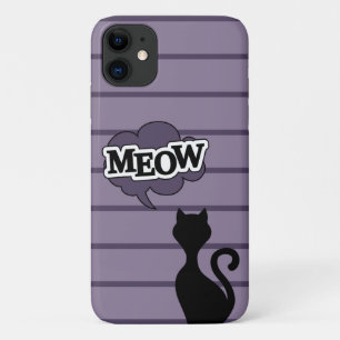 可愛い黒猫のシルエットがニャー iPhone 11 ケース