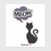 可愛い黒猫のシルエット漫画がニャー シール (シート)
