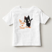 可愛い黒猫のトリックオアトリートハローウィンパーティ トドラーTシャツ (正面)
