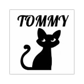 可愛い黒猫のパーソナライズされた名前ゴム印 ラバースタンプ (インプリント)