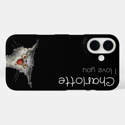 可愛い黒猫の名前 Case-Mate iPhoneケース (裏面 (横))