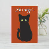 可愛い黒猫の子猫おもしろいハロウィン 招待状 (スタンド正面)