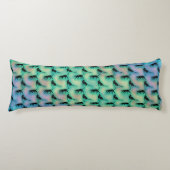 可愛い黒猫の柄を緑に ボディピロー (正面)