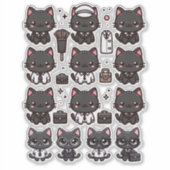 可愛い黒猫の様々なプロフェッショナル シール (正面)