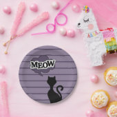 可愛い黒猫の漫画がニャー ペーパープレート (パーティー)