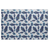 可愛い黒猫の花柄デザイン ファブリック (ファットクウォーター)