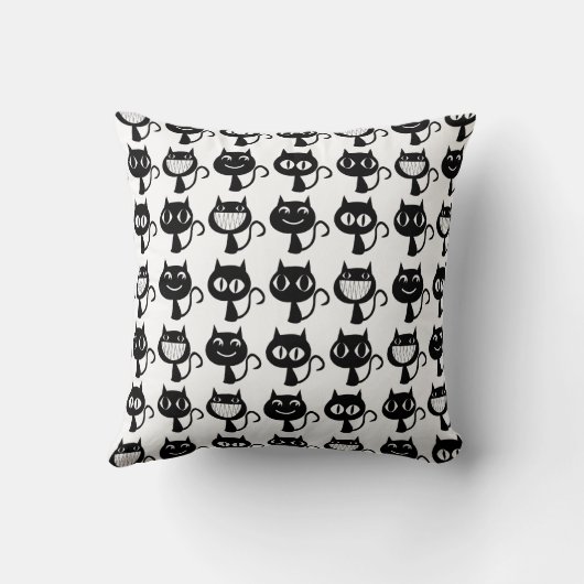 可愛い黒猫の表情パターン クッション (裏面)