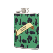 可愛い黒猫は魔法!レトロピクセルスタイルアート フラスク (左)