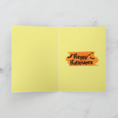 可愛い黒猫オンブルームハロウィーンカード カード (内部)