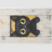 可愛い黒猫キッテン隠し覗きAQ7デコページ 薄葉紙 (正面)