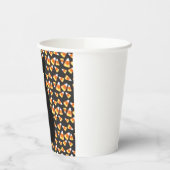 可愛い黒猫キャンディコーンパターンハロウィンおもしろい 紙コップ (左)