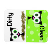 可愛い黒猫クリーン/汚れた食洗機磁石 マグネット (横)