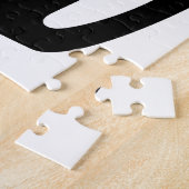 可愛い黒猫シルエットおもしろい白黒 ジグソーパズル (側面)