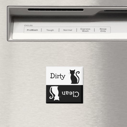 可愛い黒猫シルエットクリーン汚れ食洗機 マグネット (インサイチュ (食洗機))