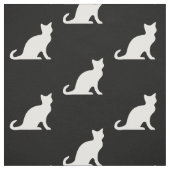 可愛い黒猫シルエット織物 ファブリック (見本)