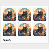 可愛い黒猫シール スクエアシール (シート)