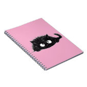 可愛い黒猫スケッチ(ピンク背景) ノートブック (右側)