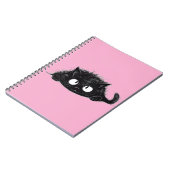 可愛い黒猫スケッチ(ピンク背景) ノートブック (左側)