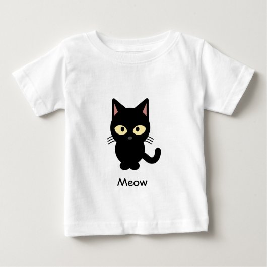 可愛い黒猫ニャーマンベビー ベビーTシャツ (正面)